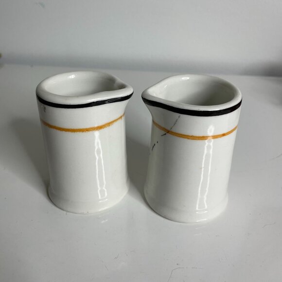 Vintage Sterling Restaurant Ware Creamer Syrup Stripes E Liverpool USA Vitrified - Picture 3 of 9